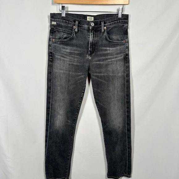 Citizens of Humanity cropped slim fit denim Premium Vintage Elsa jeans 28 black - Picture 2 of 11